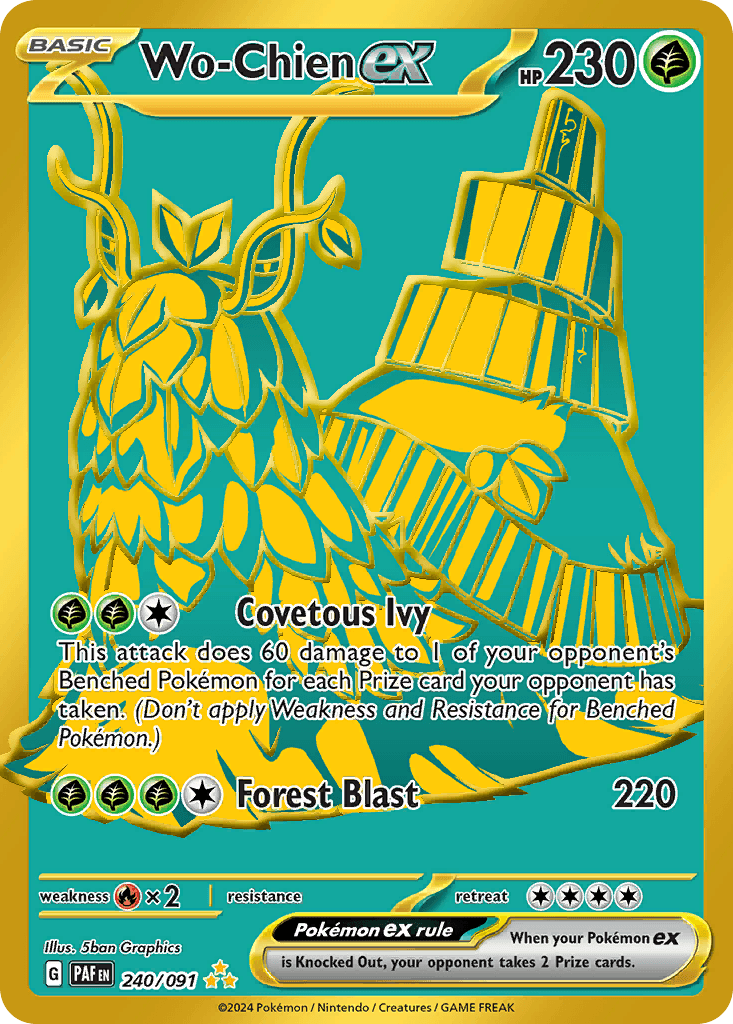 Wo-Chien ex — Paldean Fates #240/91, raw, NM