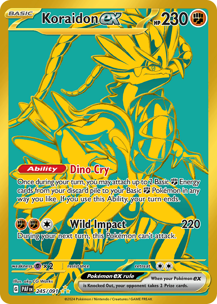 Koraidon ex — Paldean Fates #245/91, PSA 8