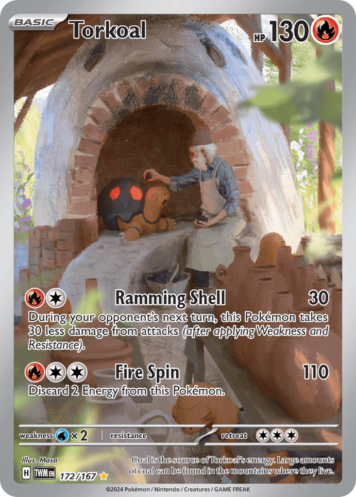 Torkoal — Twilight Masquerade #172/167, PSA 8