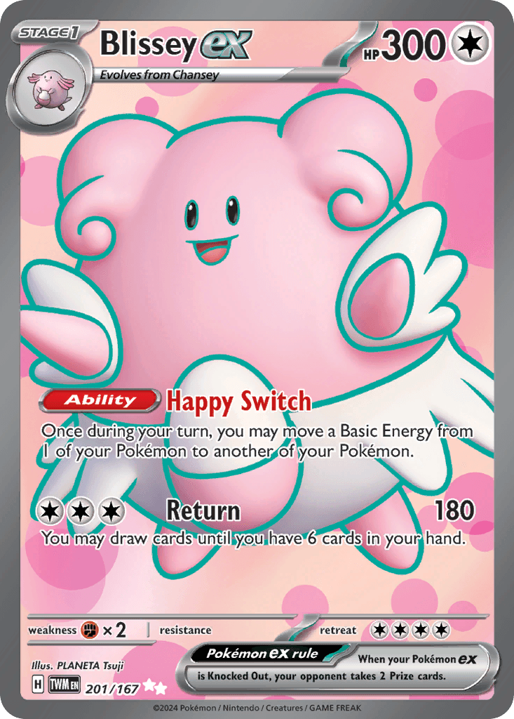 Blissey ex — Twilight Masquerade #201/167, raw, NM