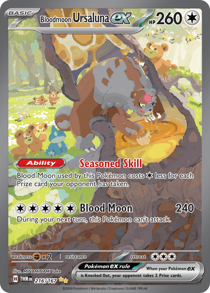 Bloodmoon Ursaluna ex — Twilight Masquerade #216/167, PSA 10