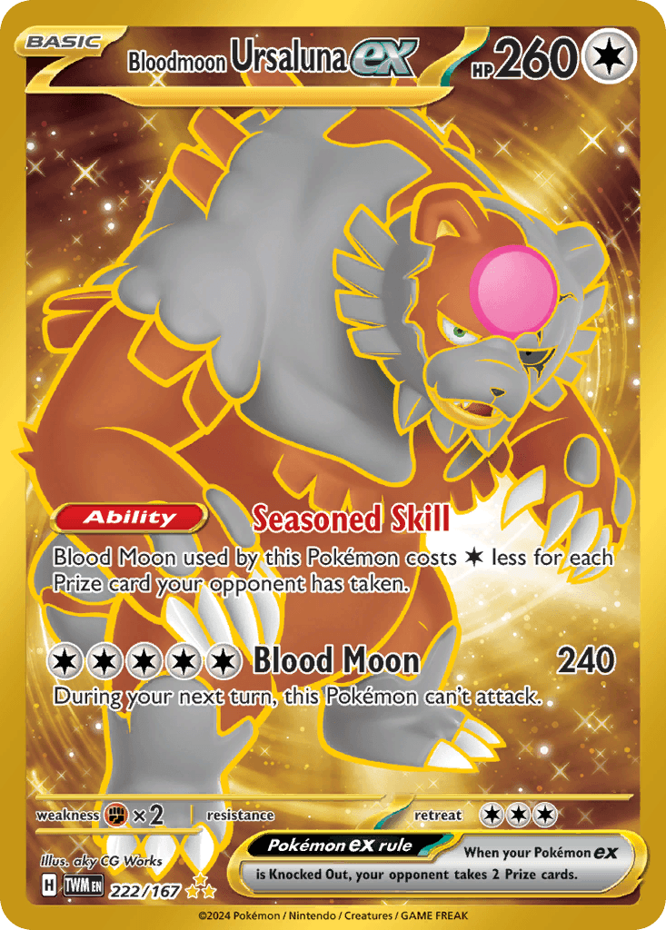 Bloodmoon Ursaluna ex — Twilight Masquerade #222/167, CGC 10