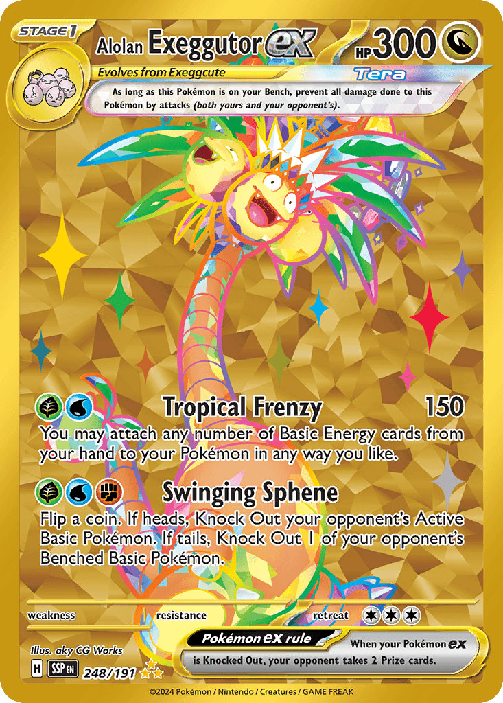 Alolan Exeggutor ex — Surging Sparks #248/191, PSA 10