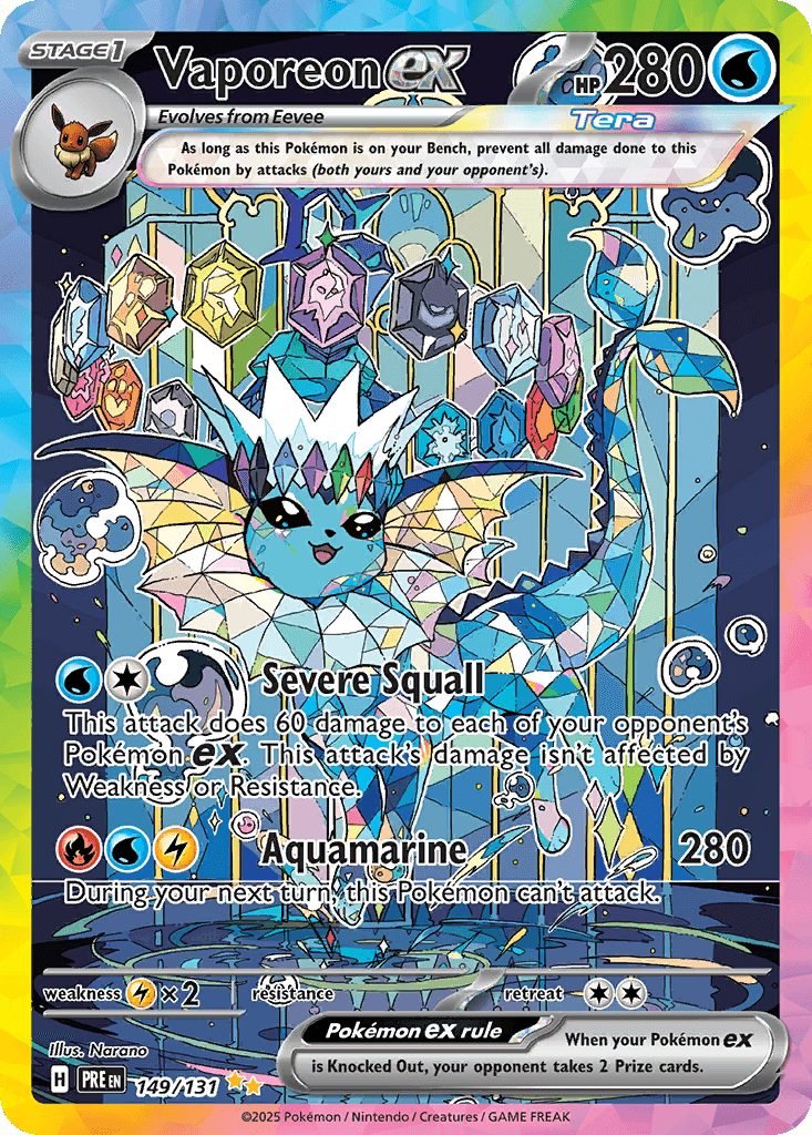 Vaporeon ex — Prismatic Evolutions #149/131, CGC 10