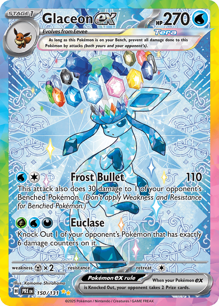 Glaceon ex — Prismatic Evolutions #150/131, PSA 10