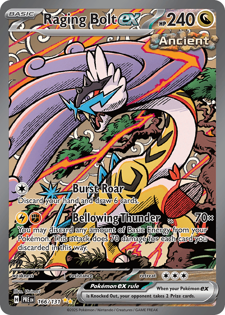 Raging Bolt ex — Prismatic Evolutions #166/131, PSA 10