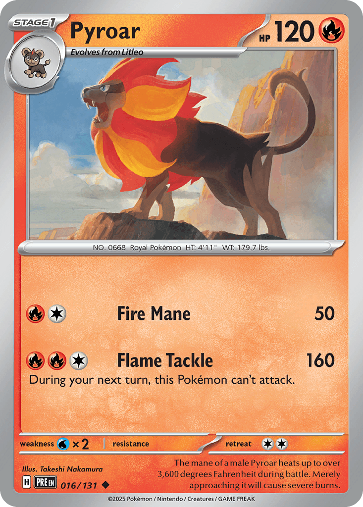Pyroar — Prismatic Evolutions #16/131, PSA 9