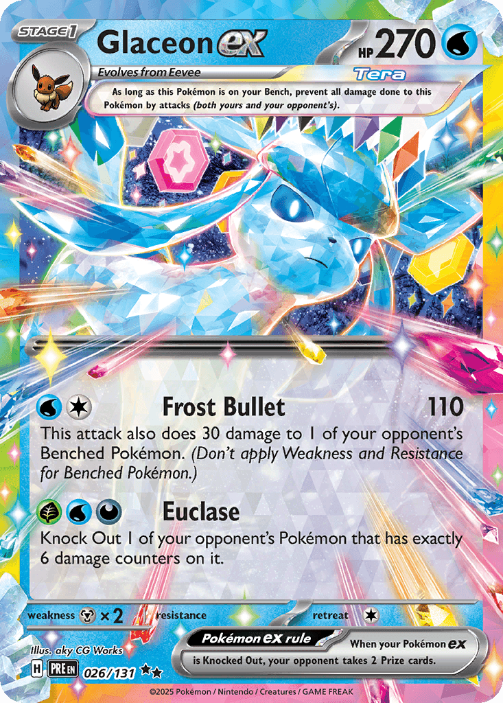 Glaceon ex — Prismatic Evolutions #26/131, PSA 10