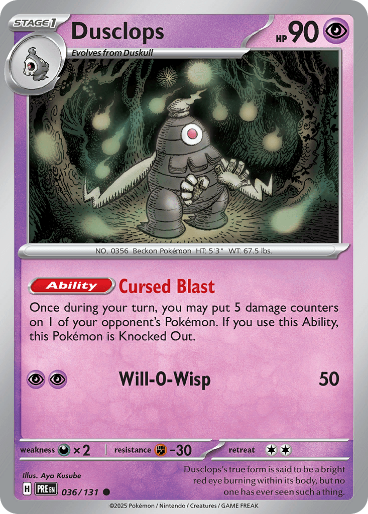 Dusclops — Prismatic Evolutions #36/131, PSA 9