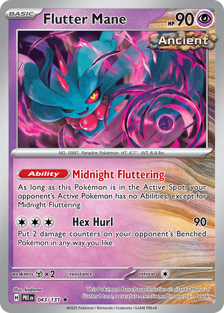 Flutter Mane — Prismatic Evolutions #43/131, PSA 8
