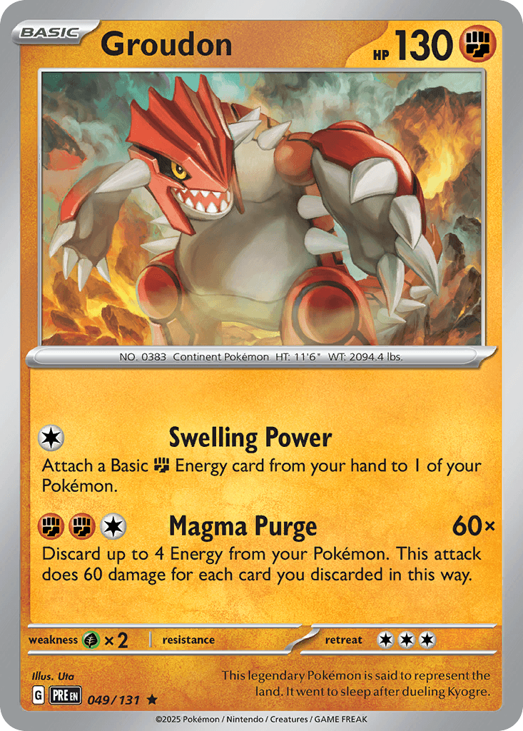 Groudon — Prismatic Evolutions #49/131, raw, NM