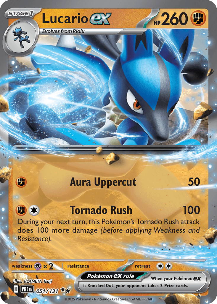 Lucario ex — Prismatic Evolutions #51/131, PSA 9