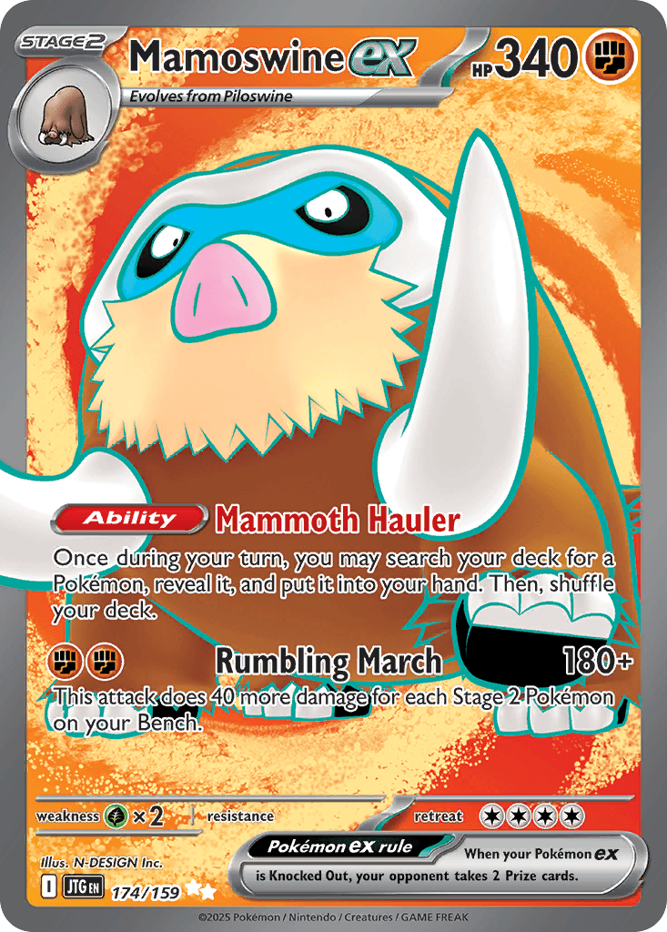 Mamoswine ex — Journey Together #174/159, CGC 10