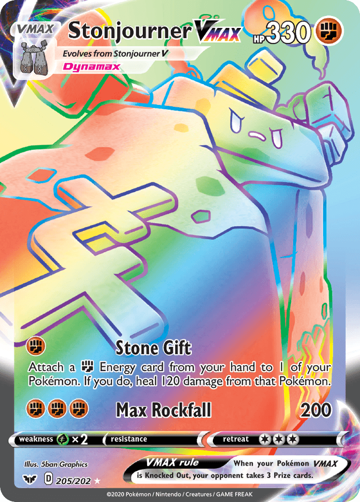 Stonjourner VMax — Sword & Shield #205/202, raw, NM