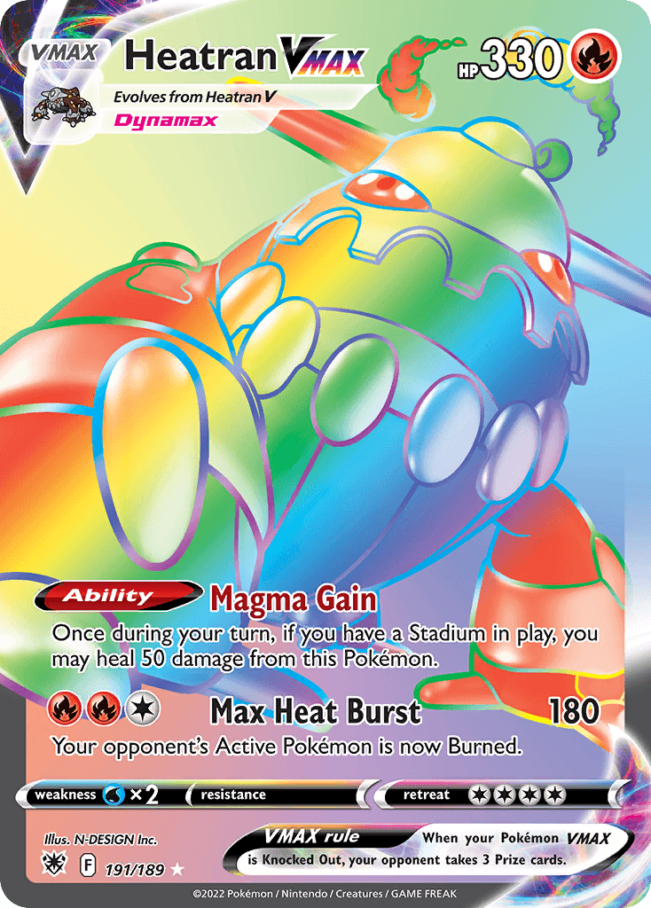 Heatran VMAX — Astral Radiance #191/189, raw, NM