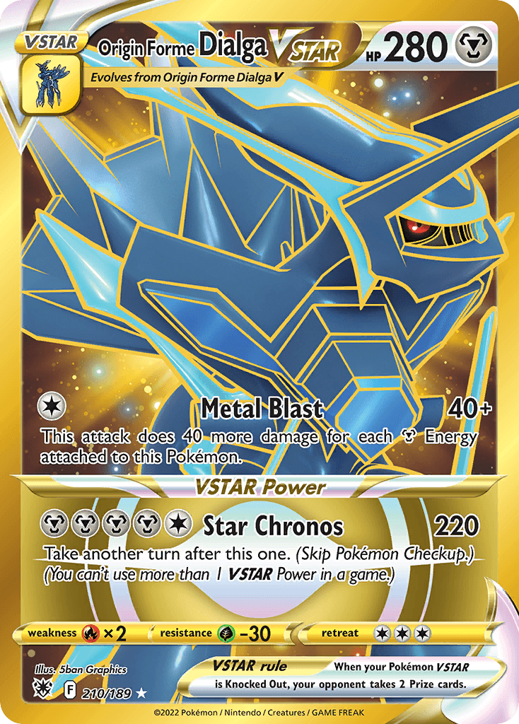 Origin Forme Dialga VSTAR — Astral Radiance #210/189, PSA 10