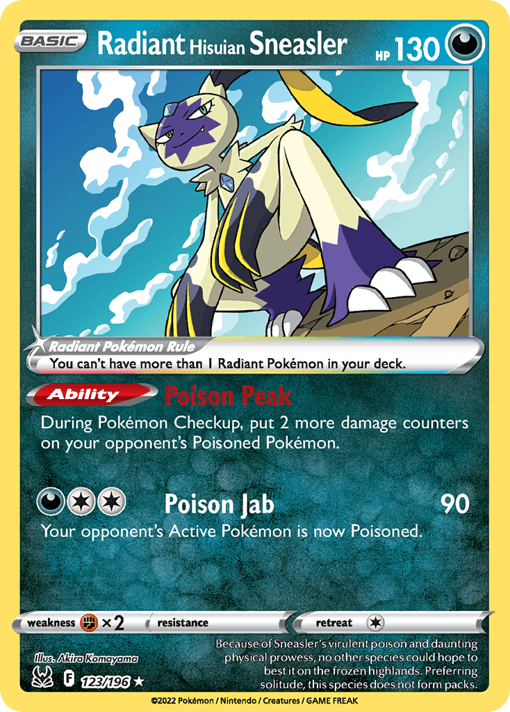 Radiant Hisuian Sneasler — Lost Origin #123/196, PSA 9
