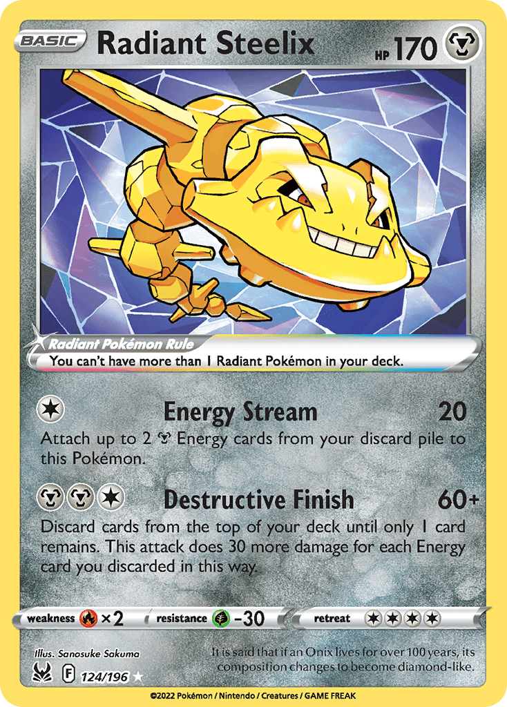Radiant Steelix — Lost Origin #124/196, PSA 9