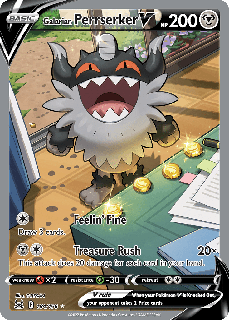 Galarian Perrserker V — Lost Origin #184/196, PSA 10
