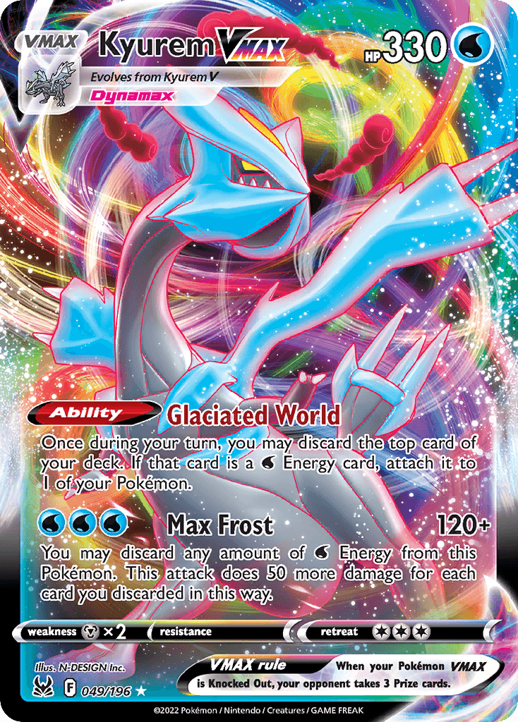 Kyurem VMAX — Lost Origin #49/196, PSA 9