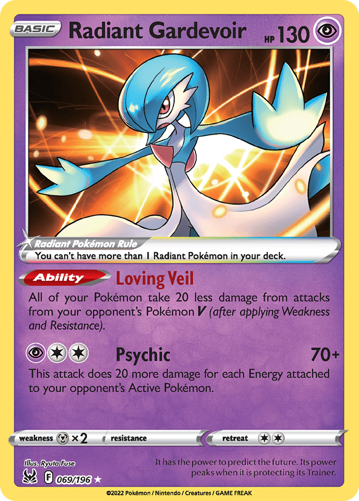 Radiant Gardevoir — Lost Origin #69/196, PSA 10