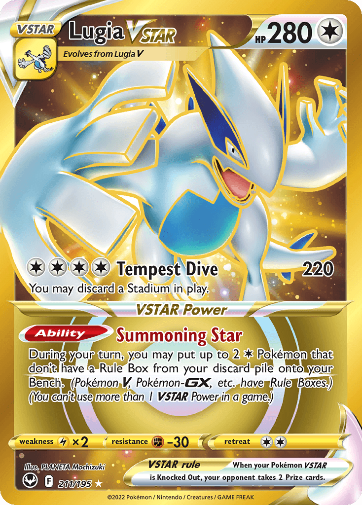Lugia VSTAR — Silver Tempest #211/195, PSA 10