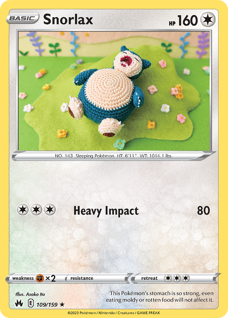Snorlax — Crown Zenith #109/159, raw, NM