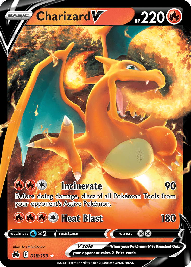 Charizard V — Crown Zenith #18/159, raw, NM