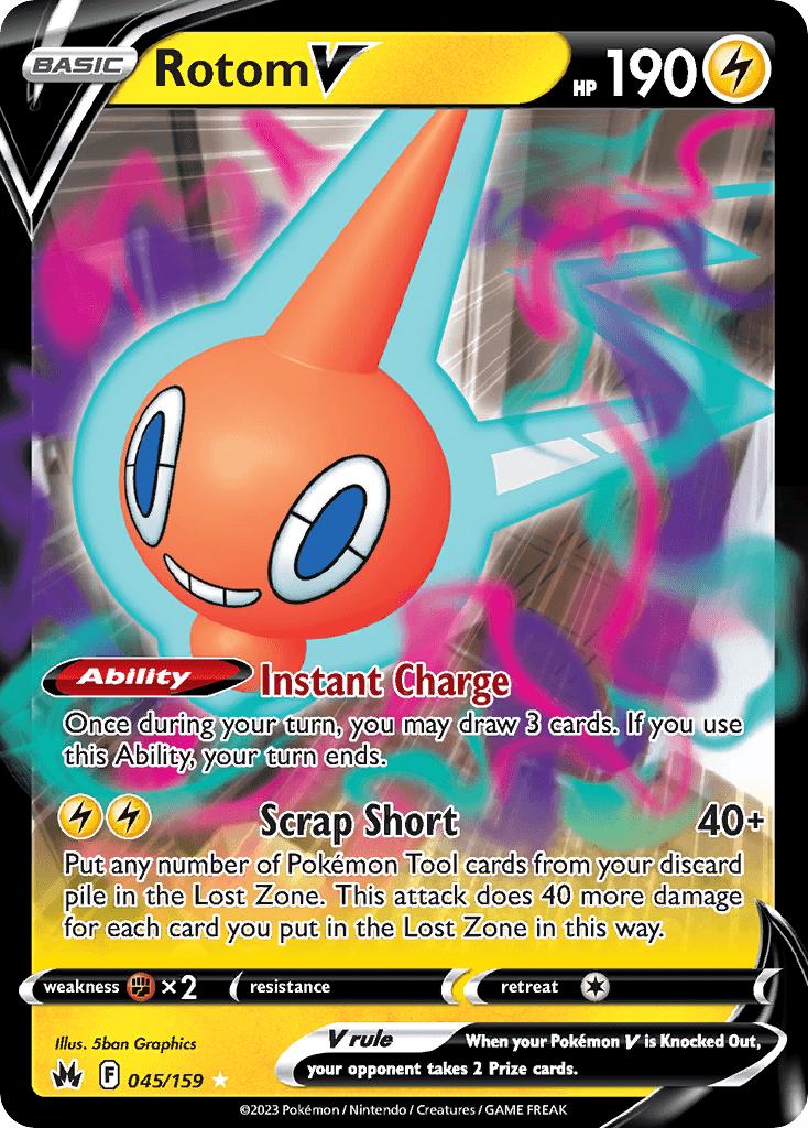 Rotom V — Crown Zenith #45/159, PSA 10
