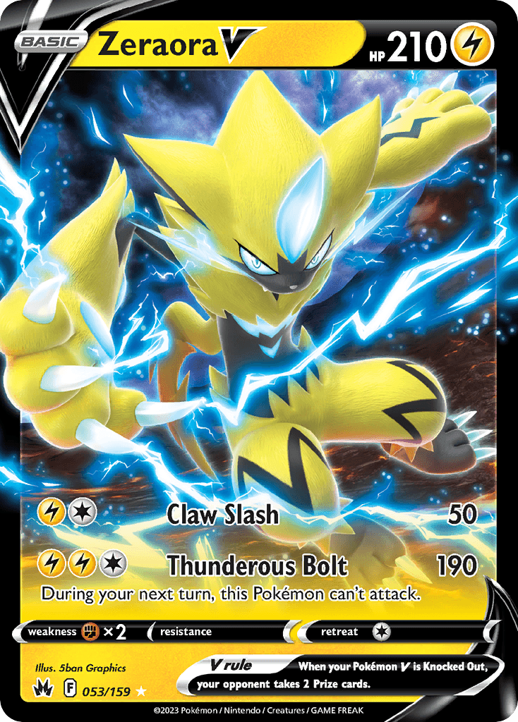 Zeraora V — Crown Zenith #53/159, raw, NM