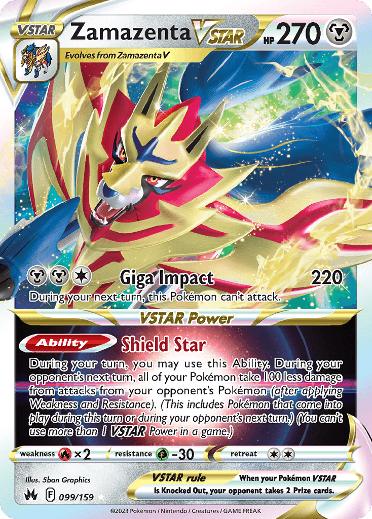 Zamazenta VSTAR — Crown Zenith #99/159, PSA 10