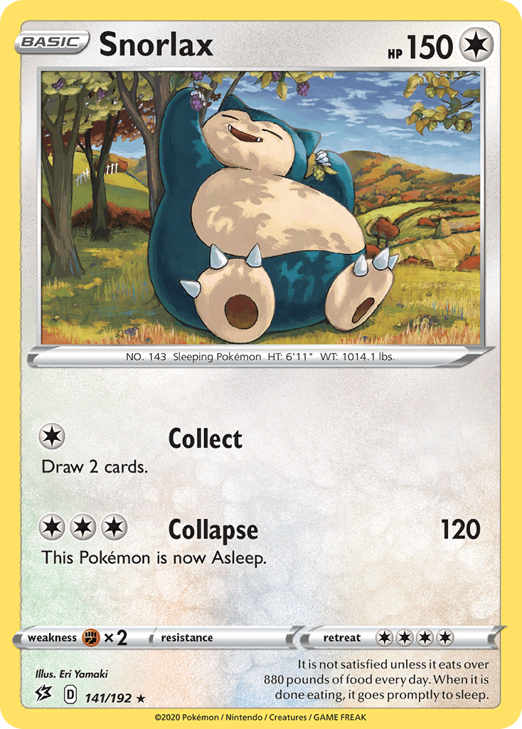 Snorlax — Rebel Clash #141/192, raw, NM