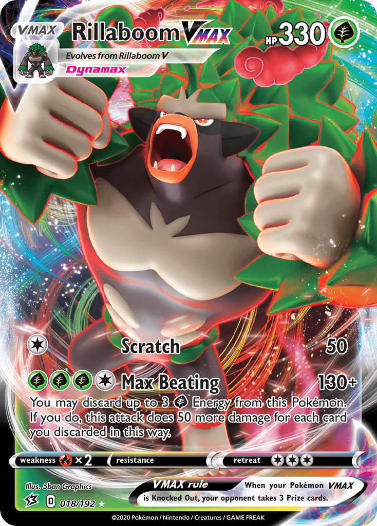 Rillaboom VMAX — Rebel Clash #18/192, PSA 10