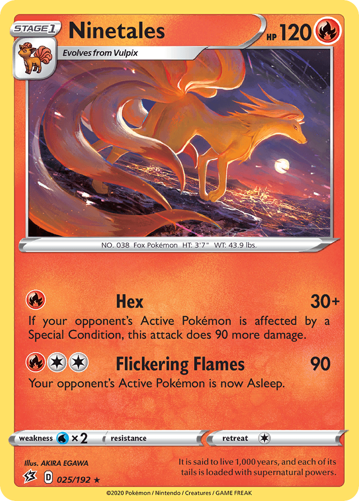 Ninetales — Rebel Clash #25/192, raw, NM