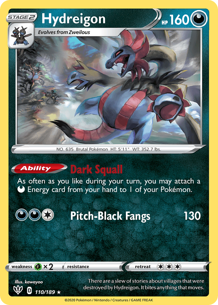 Hydreigon — Darkness Ablaze #110/189, CGC 10