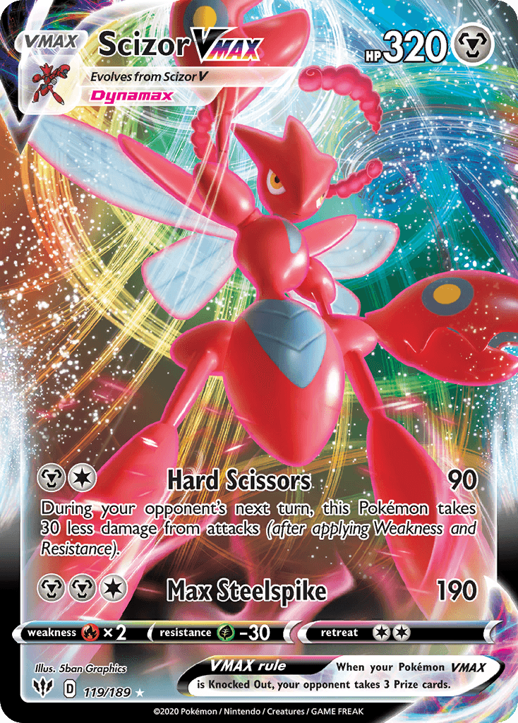 Scizor VMAX — Darkness Ablaze #119/189, PSA 10