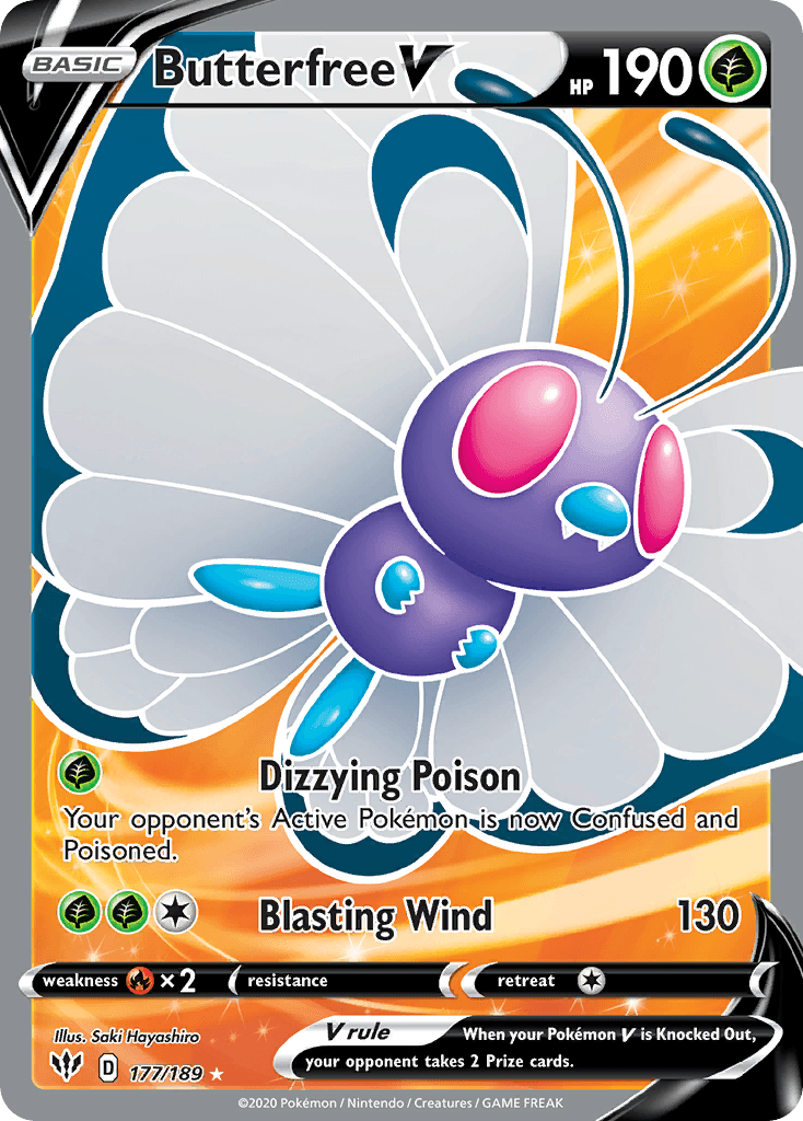 Butterfree V — Darkness Ablaze #177/189, PSA 10