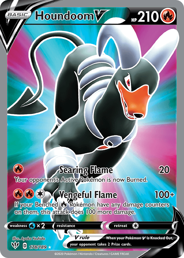 Houndoom V — Darkness Ablaze #178/189, PSA 10