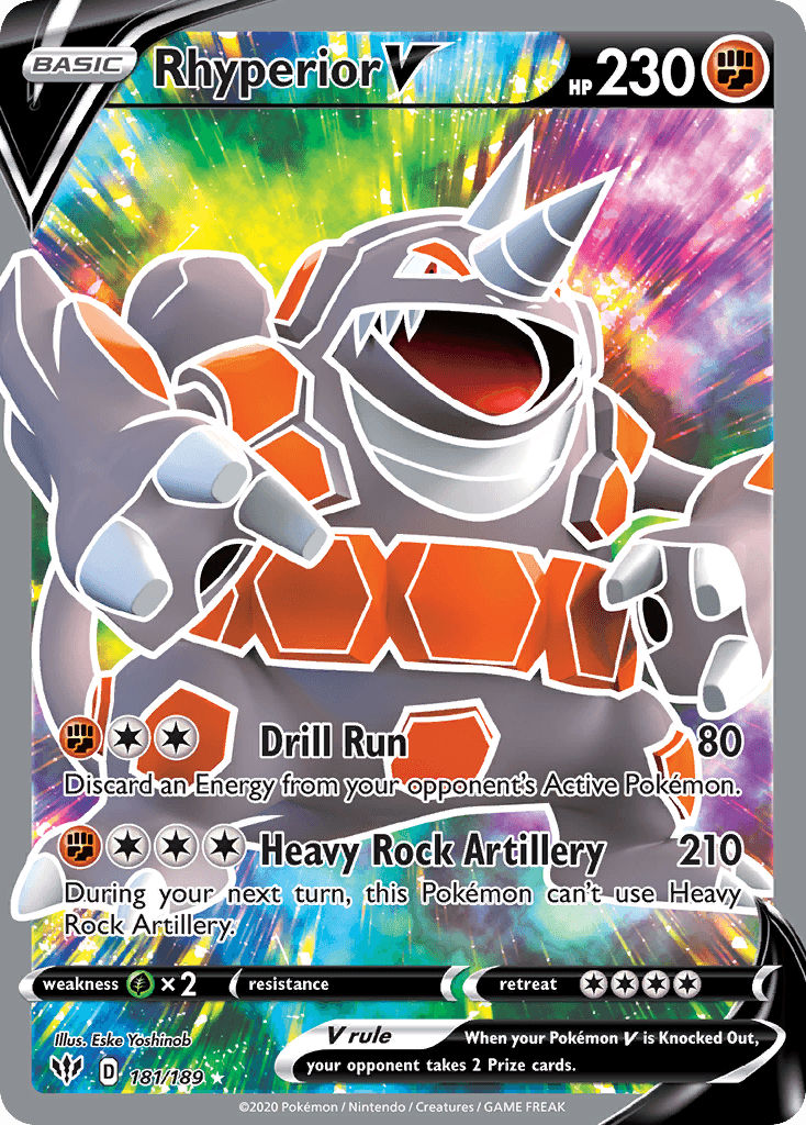 Rhyperior V — Darkness Ablaze #181/189, PSA 10