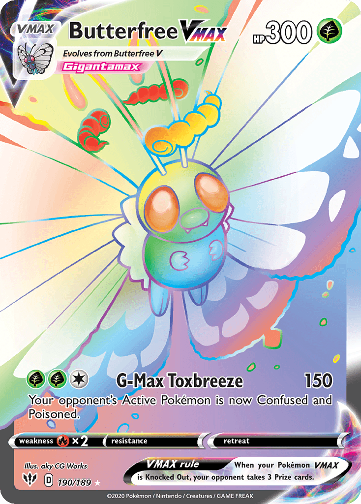 Butterfree VMAX — Darkness Ablaze #190/189, PSA 10