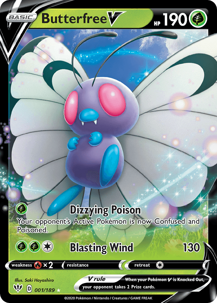 Butterfree V — Darkness Ablaze #1/189, PSA 10