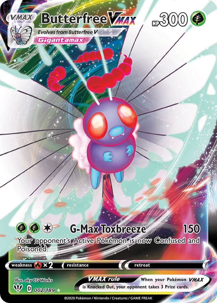 Butterfree VMAX — Darkness Ablaze #2/189, PSA 10