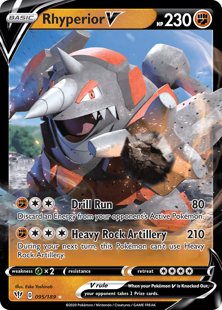 Rhyperior V — Darkness Ablaze #95/189, PSA 10