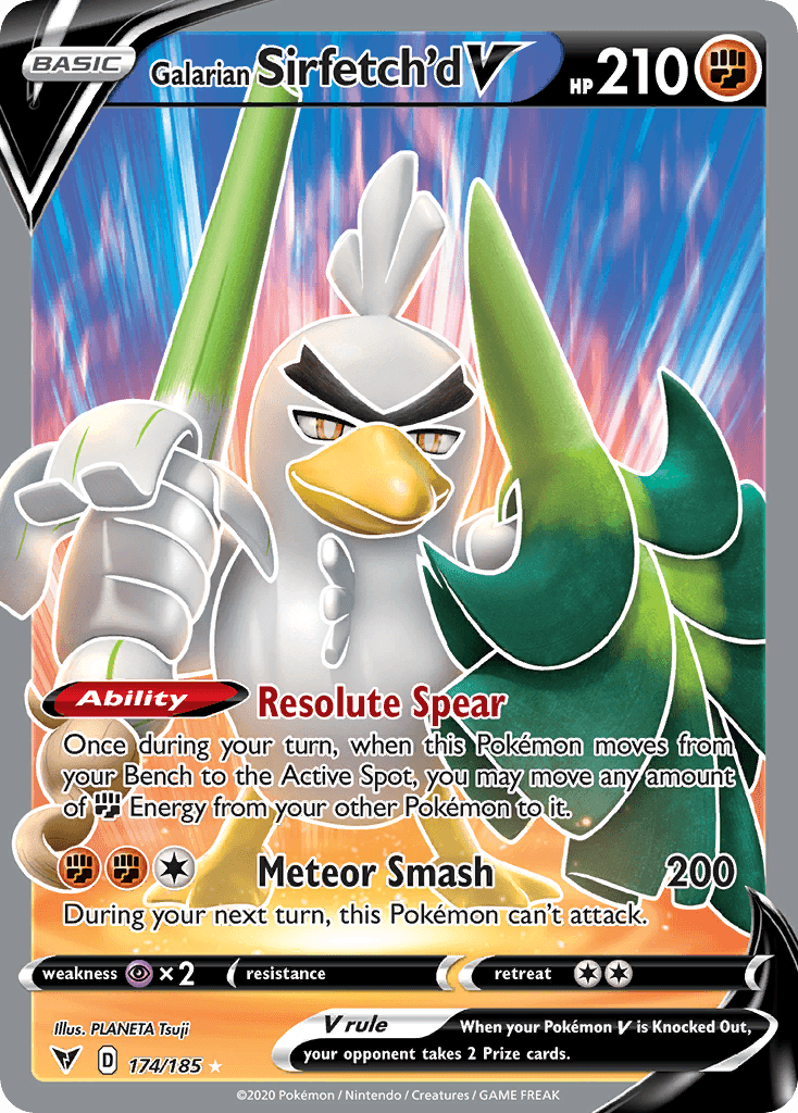 Galarian Sirfetch'd V — Vivid Voltage #174/185, raw, NM