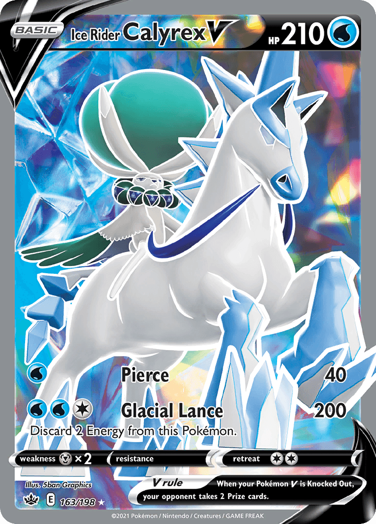 Ice Rider Calyrex V — Chilling Reign #163/198, raw, NM