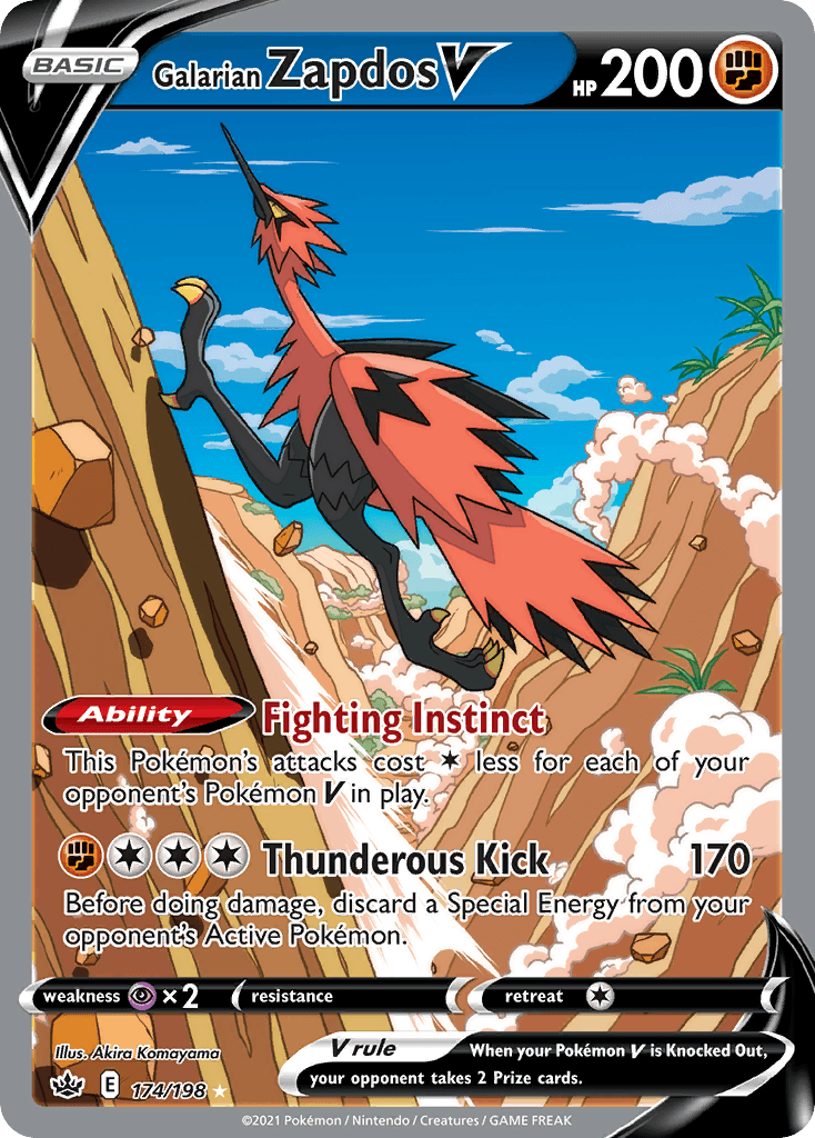 Galarian Zapdos V — Chilling Reign #174/198, PSA 9