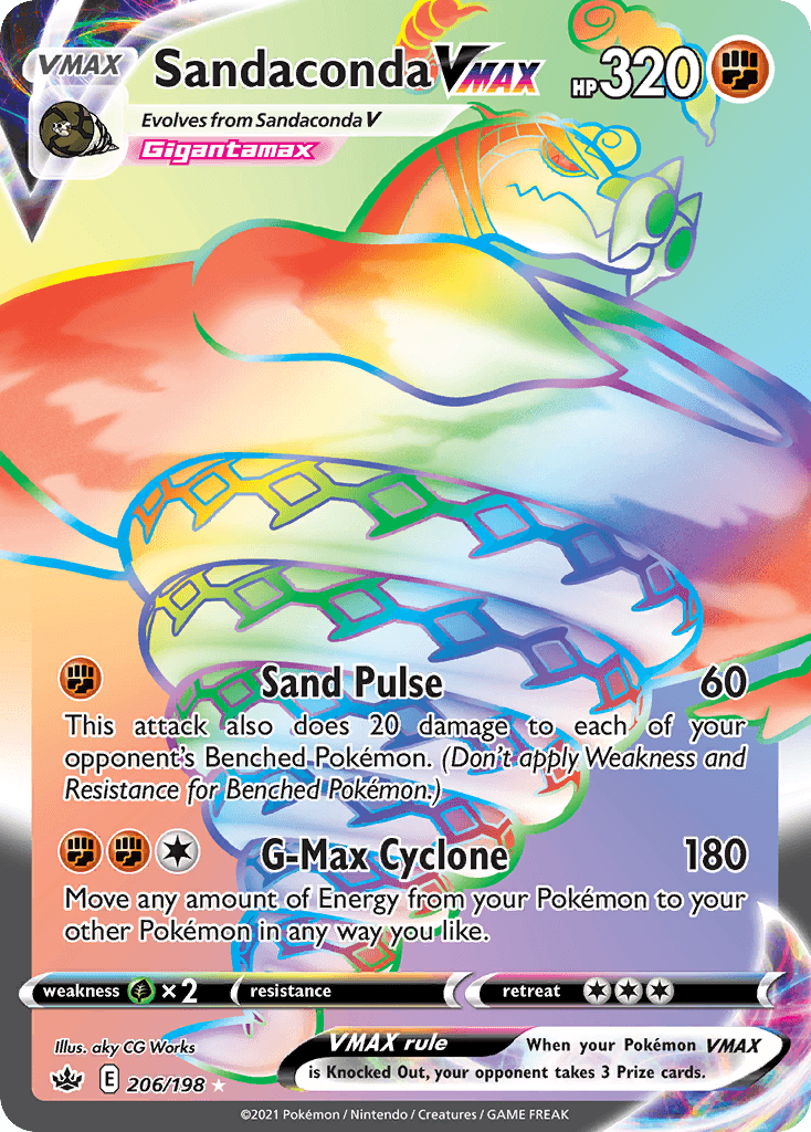 Sandaconda VMAX — Chilling Reign #206/198, raw, NM