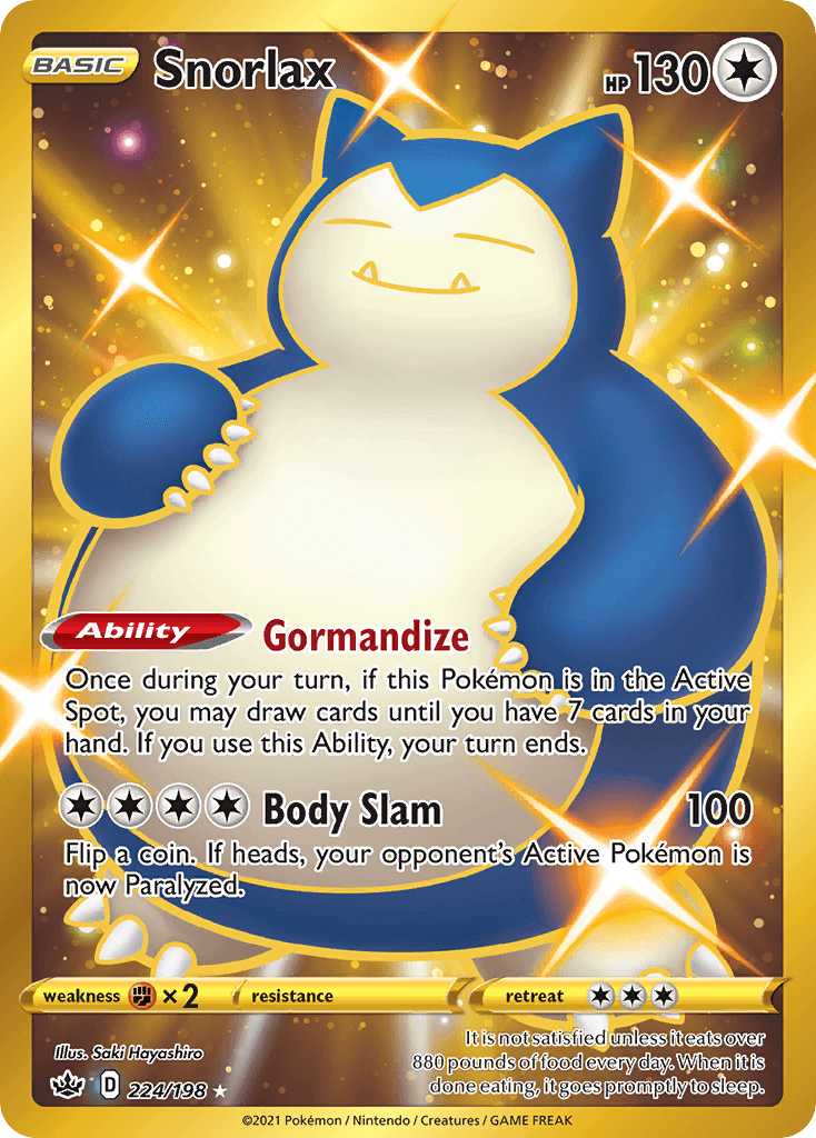 Snorlax — Chilling Reign #224/198, PSA 10