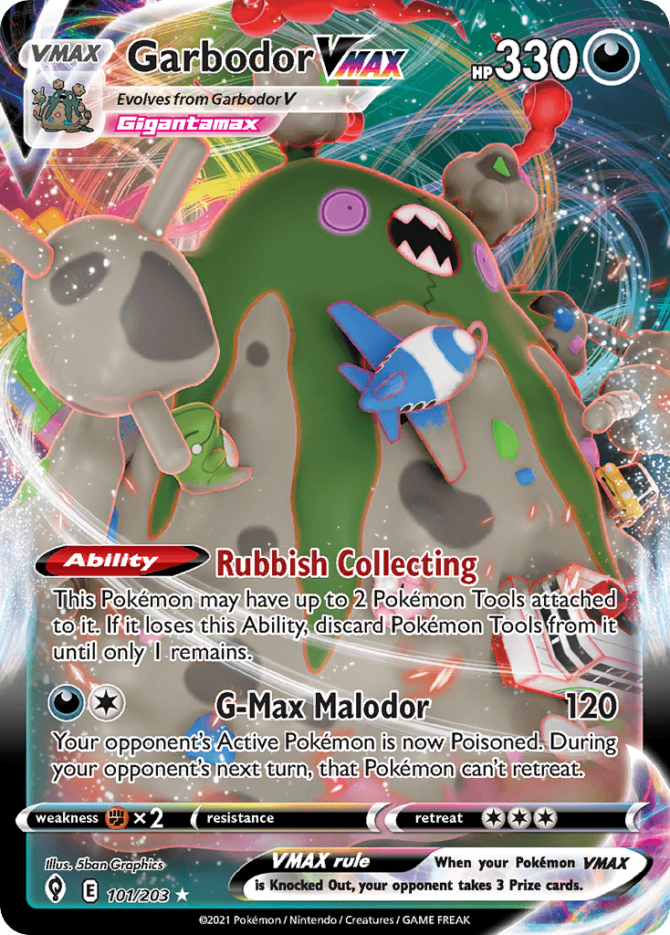 Garbodor VMAX — Evolving Skies #101/203, PSA 10