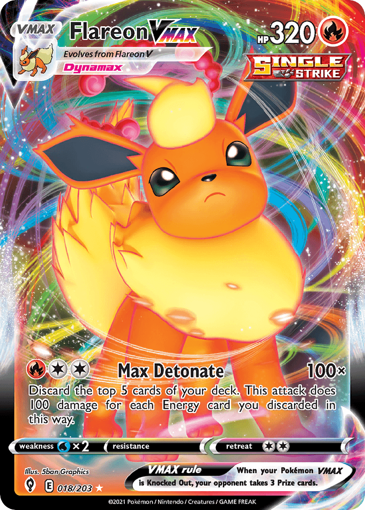 Flareon VMAX — Evolving Skies #18/203, PSA 10